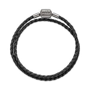 Pandora Moments Star Wars Clasp Double Black Leather Bracelet